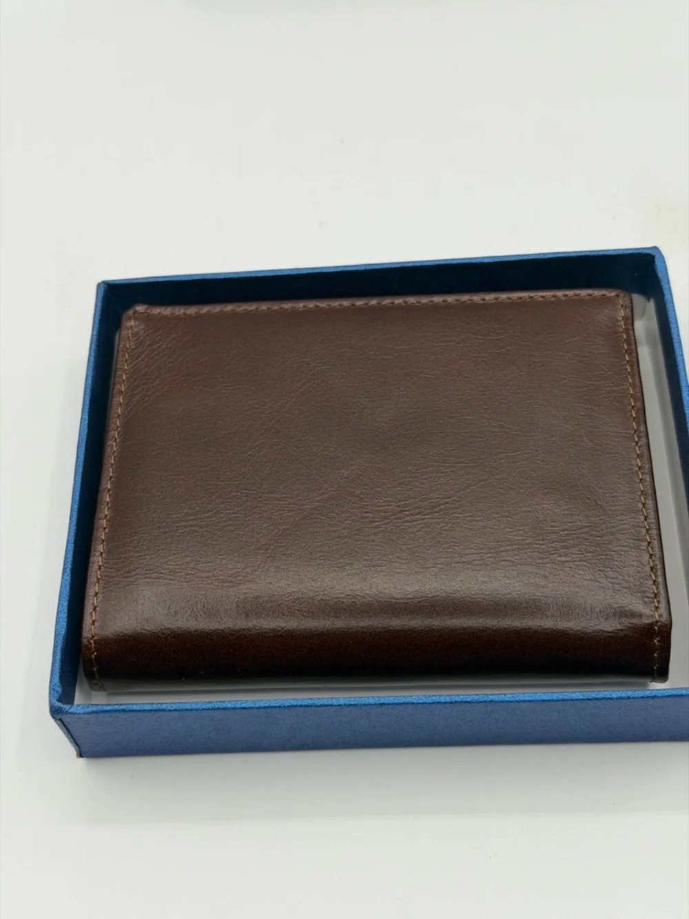 Niucunzh Mens Brown Leather Bifold Wallet Extra Large Capacity Card Hold